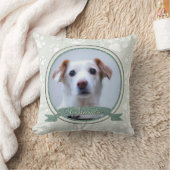 穏やかな緑の犬のメモリアルポープリント クッション (ブランケット)