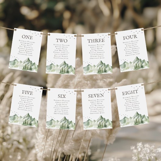 穏やかな緑の風景8ゲスト名テーブル番号 テーブルナンバー