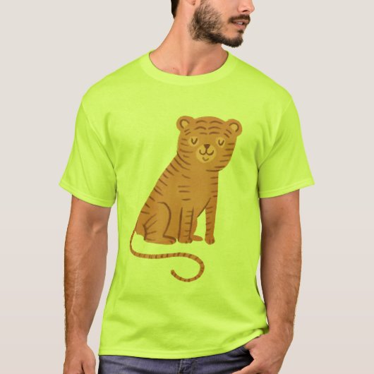 "穏やかな縞模様のトラ" Tシャツ (正面)