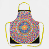 穏やかな美しいカラフルフローラ曼荼羅 エプロン (正面)