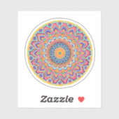 穏やかな美しいカラフルフローラ曼荼羅 シール (シート)