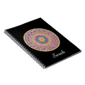 穏やかな美しいカラフルフローラ曼荼羅 ノートブック (右側)