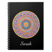 穏やかな美しいカラフルフローラ曼荼羅 ノートブック (正面)