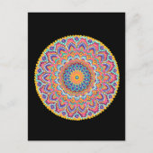穏やかな美しいカラフルフローラ曼荼羅 ポストカード (正面)
