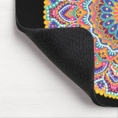 穏やかな美しいカラフルフローラ曼荼羅 マウスパッド (コーナー)