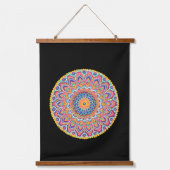 穏やかな美しいカラフルフローラ曼荼羅 吊り下げ型タペストリー (正面)