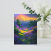 穏やかな美しいザバレカラフルーアット夕べ ポストカード (スタンド正面)