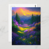 穏やかな美しいザバレカラフルーアット夕べ ポストカード (正面/裏面)