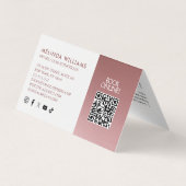 穏やかな美しいスキンケア、マッサージ、スパピンク 名刺 (裏面)