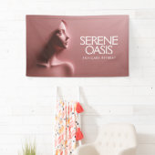 穏やかな美しいスキンケア、マッサージ、スパピンク 横断幕 (インサイチュ)