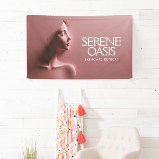 穏やかな美しいスキンケア、マッサージ、スパピンク 横断幕 (インサイチュ)