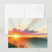 穏やかな自然の夕焼け風景ポストカード ポストカード (正面/裏面)