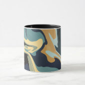 穏やかな自然トーンの柔らかい渦巻き マグカップ (中央)