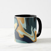 穏やかな自然トーンの柔らかい渦巻き マグカップ (正面右)