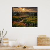 穏やかな自然景観シーン ポスター (キッチン)