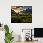 穏やかな自然景観シーン ポスター (ホームオフィス)