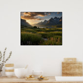 穏やかな自然景観シーン ポスター (キッチン)