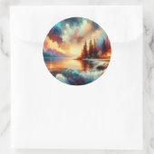 穏やかな自然：手作りの芸術作品 ラウンドシール (バッグ)