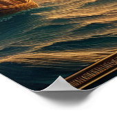 穏やかな航海：ボートが水面に漂う ポスター (角)