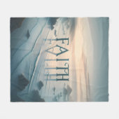 穏やかな船外信仰 フリースブランケット (正面(横))