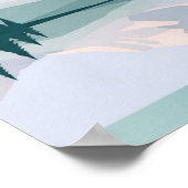 穏やかな色の2つの山の景色の壁の芸術 ポスター (角)