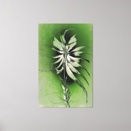 穏やかな花オングリーン キャンバスプリント