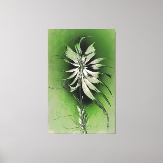 穏やかな花オングリーン キャンバスプリント (正面)