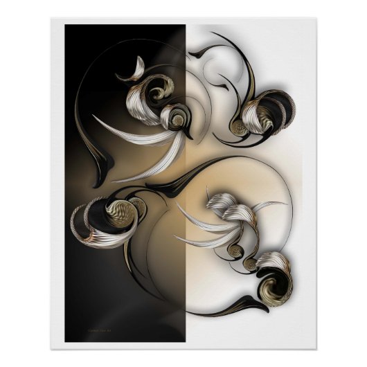 「穏やかな花」、光沢のあるポスター ポスター (正面)