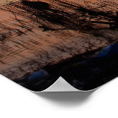 穏やかな花：湖畔に沈む日本の夕日 ポスター (角)