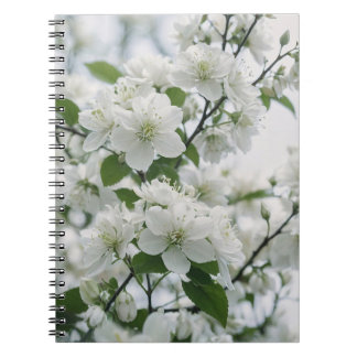 穏やかな花:白いさくらんぼの枝 ノートブック