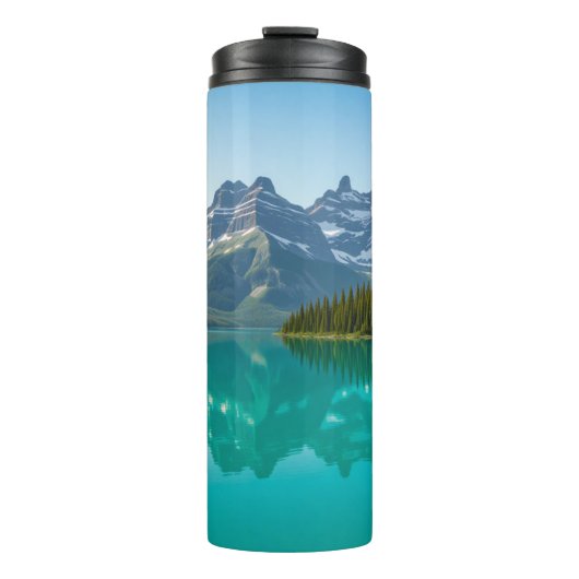 穏やかな荒野の風景ポスターレイクマウンテン タンブラー (正面)