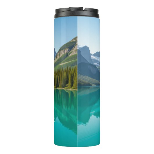 穏やかな荒野の風景ポスターレイクマウンテン タンブラー (裏面)