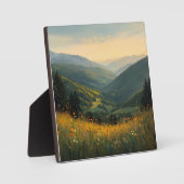 穏やかな荒野 – 風光明媚な牧草地&マウンテンワル フォトプラーク (正面)