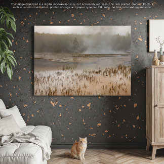 穏やかな蒸気:穏やかなイエローストーンシーン キャンバスプリント