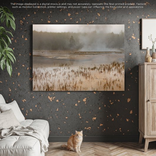 穏やかな蒸気:穏やかなイエローストーンシーン キャンバスプリント