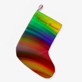 穏やかな虹の波の抽象芸術 スモールクリスマスストッキング (正面 (吊り時))