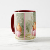 穏やかな血管 | オレンジ&ピンクアート マグカップ (正面左)