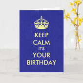 穏やかな誕生日の挨拶のロイヤルブルーのクラフト紙を保って下さい カード (黄色い花)