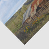 穏やかな赤と銀の納屋ひまわりの中 薄葉紙 (詳細)