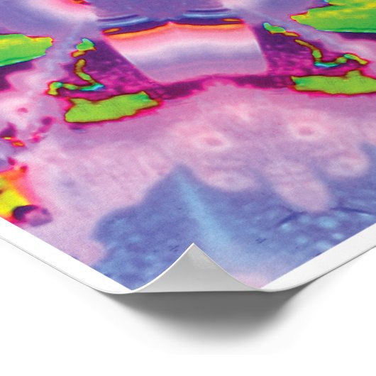 穏やかな運動コラージュ万華鏡のように千変万化するパターンポスター ポスター (角)