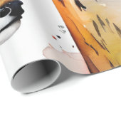 穏やかな野生生物の水の色コラージュ ラッピングペーパー (ロールコーナー)