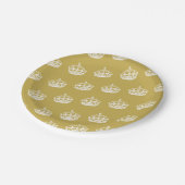 穏やかな金ゴールドの王冠の誕生会の紙皿を飼って下さい ペーパープレート (アングル)