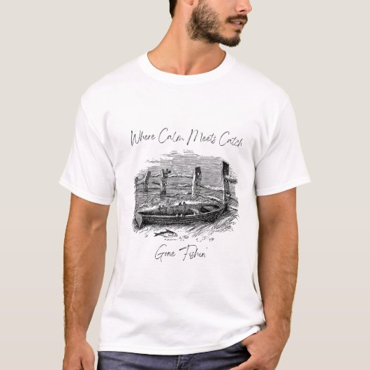 穏やかな釣り Tシャツ (正面)