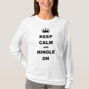 穏やかな長袖の前部を保って下さい Tシャツ