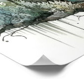 穏やかな雨水色の森 ポスター (角)