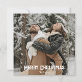 穏やかな雪景色のルーラルな冬の写真カード シーズンカード (正面)