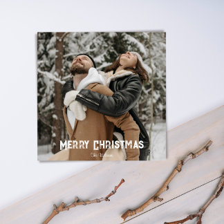 穏やかな雪景色のルーラルな冬の写真カード シーズンカード