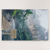 穏やかな霧の朝の雨の森私と結婚パズル ジグソーパズル (横)