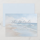 穏やかな青いビーチの波 エンクロージャーカード (正面/裏面)