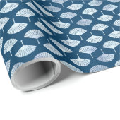 穏やかな青いファン：日本のギフトラップ ラッピングペーパー (ロールコーナー)